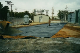 Completed underlayment of environmental barrier material