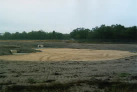 Drainage pond anti-erosion landscaping needed...
